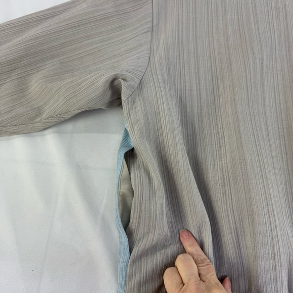 Vintage Joyce Petite 1980s pink, blue and beige zippered geometric top medium - Picture 16 of 16